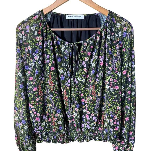 Amanda Uprichard Orleans Long Sleeve Top in Charmont Size Large - Picture 6 of 12